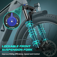Load image into Gallery viewer, Electric Bike for Adults, 26&quot; x 4.0 Fat Tire Ebike, 1475W Peak Motor Torque Sensor Electric Mountain Bike, 25MPH Electric Bicycle
