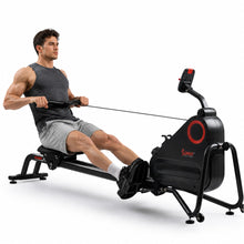Load image into Gallery viewer, Sunny Health &amp; Fitness Smart Silent Magnetic Rowing Machine with Dual Slide Rail
