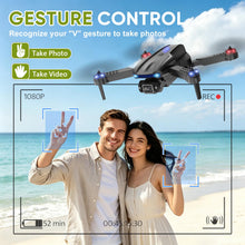 Load image into Gallery viewer, Drone with Camera 1080P for Kids, Adults &amp; Beginners, Foldable Mini Drone, RC Quadcopter with 2 Batteries, One Key Takeoff and Landing, 360° Flip, Gesture Control, Toy Gift for Boys, Girls
