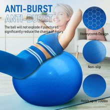 Load image into Gallery viewer, Leyndo 4 Pcs 26 Inch Yoga Exercise Ball Pilates Pregnancy Birthing Fitness Ball -(Blue)
