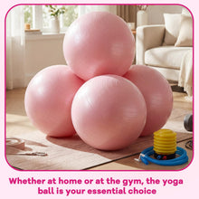 Load image into Gallery viewer, Leyndo 4 Pcs 26 Inch Yoga Exercise Ball Pilates Pregnancy Birthing Fitness Ball-(Light Pink)

