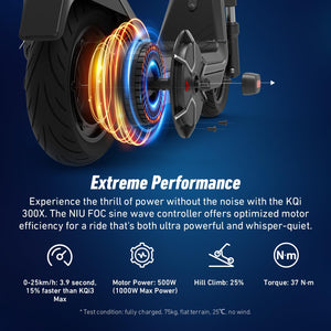 Electric Scooter - All-Terrain Suspension, 37.3 Miles Long Range, Self-Healing Tires, Max 1000W Motor, Triple-Braking System, 10.5'' Self-Healing Tires