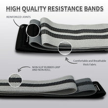 Load image into Gallery viewer, HIMESPORNER 9 PCS Fabric Resistance Bands Set for Working Out-Grey and Black
