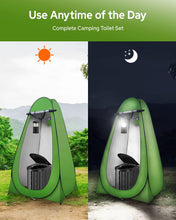 Load image into Gallery viewer, Portable Toilet with Privacy Tent Urine Gel &amp; Leak-Proof Bags, Camping Lantern – Odorless Camping Toilet for Adults &amp; Kids, Outdoor Travel Potty

