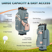 Load image into Gallery viewer, Tangkula Golf Cart Bag with 14-Way Full Length Dividers, Light Pink
