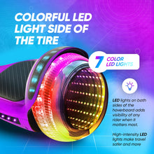Load image into Gallery viewer, 6.5” Hoverboard for Kids Ages 6-12, Bluetooth Hover Board with Tunnel Light Style Wheels &amp; Non-slip Footpads, UL2272 Safety Certified (Purple)
