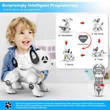 Load image into Gallery viewer, Remote Control Robot Dog Toy, RC Dog Programmable Smart Interactive Robotic Pets, RC Stunt Robot Toys Dog Imitates, White
