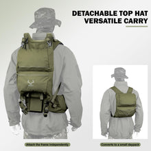 Load image into Gallery viewer, MOXULE Pro 2400 Frame Backpack - Meat Hauler Pack with Rain Cover for Outdoor - Lightweight, Green
