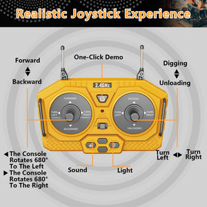 Remote Control Excavator Toy for 6-12 yr Boys, Best Birthday Gifts for Kids 4-7 8 9 10 11 Year Old, RC Construction Toys