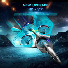 Load image into Gallery viewer, V17 Jet Fighter Stunt RC Plane - 2024 New RC Plane with 2.4GHz, 2 Batteries, 360° Stunt Spin, Remote Control Airplane RC (Blue + 2 Batteries Version)
