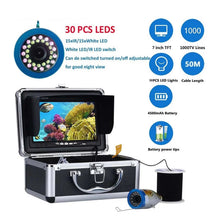 Load image into Gallery viewer, 15M 50M 1000TVL 7in 15Pcs Waterproof Underwater Fishing Camera System
