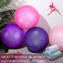 Load image into Gallery viewer, Leyndo 4 Pcs 26 Inch Yoga Exercise Ball Pilates Pregnancy Birthing Fitness Ball -(Vivid Color)
