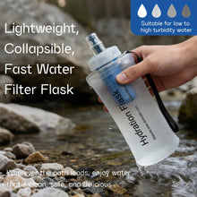 Load image into Gallery viewer, GUYI 1.0L Collapsible Water Filter Bottle, Removes Impurities, BPA Free, Ultralight for Hiking, Camping, Cycling &amp; Travel-White
