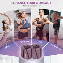 Load image into Gallery viewer, BECOJADDE Ankle Weights Set of 2 (2 lb Each) Adjustable Wrist Weights - Deep Plum
