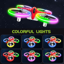 Load image into Gallery viewer, Dwi Dowellin 4.9 Inch Mini Drone for Kids Crash Proof LED Lights One Key Take Off Landing Flips RC Remote Control Small Drones Toys for Beginners Boys and Girls Adults Nano Quadcopter, Red
