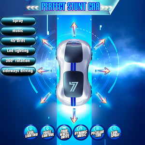 Sensing Remote Control Car, Drift RC Stunt Car with Light Spray & Sound, 2.4GHz Hobby RC Cars Toy for Kids