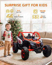 Load image into Gallery viewer, 24V 7AH 2 Seater Power Wheels for Big Kid, 25&quot; 4WD Largre Kids&#39; Electric Vehicles with Remote Control for Girls &amp; Boys, Orange
