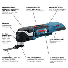 Load image into Gallery viewer, BOSCH GXL18V-270B22 18V Brushless 2 Tool Combo Kit with 5-in-1 Flexiclick Cordless Drill Driver and StarlockPlus Oscillating Multi Tool (Tool Set Includes: CORE18V Battery, Charger &amp; Attachments)
