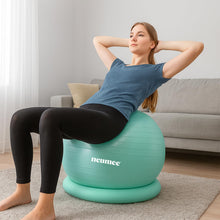 Load image into Gallery viewer, NEUMEE Yoga Ball Chair with 65cm Exercise Ball &amp; 2 Resistance Bands (Teal)
