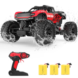 Remote Control Monster Truck, 1:12 Scale 4WD Offroad Waterproof Trucks for Boys 8-12, Amphibious RC Car