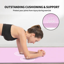 Load image into Gallery viewer, Hatha Yoga Extra Long TPE Yoga Mat 79" x 40” x 1/2" Thick Non-slip Exercise Mat for Home Gym Use, Yoga, Pilates, Fitness &amp; Workouts (Pink)
