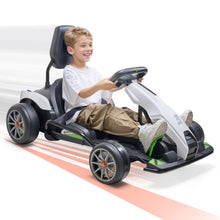 Load image into Gallery viewer, Electric Go Kart, 24V 9Ah Battery, Pedal Go Kart Portable Outdoor Race Toy for Kids Ages 6+, 200W Motor, 7.5 MPH High Speed Drifting Black/White
