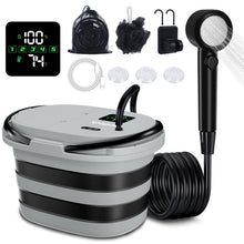 Load image into Gallery viewer, Portable Integrated Camping Shower Kit with 20L Foldable Bucket,13000mAh
