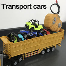 Load image into Gallery viewer, RC Dump Truck with Trailer - 14&quot; 1:48 Mini Semi Truck Toy with 2 Rechargeable Batteries, Remote Control Car Construction Vehicles
