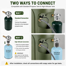 Load image into Gallery viewer, Propane Water Heater with Pump, 20,500 BTU Instant Hot Shower 3L/min, 150Min 5200mAh Battery, High-Altitude Adapter, 40L Water Bag, 12V/Type-C PD Charging, Portable for Camping, Off-Grid &amp; RV
