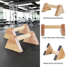 Load image into Gallery viewer, BESTWEI 1 Pair Wood Parallettes Bars Pushup Handles for Men - Calisthenics Equipment Push Up Bars, Gymnastics Handstand Training Planche Bar, Handstand Blocks
