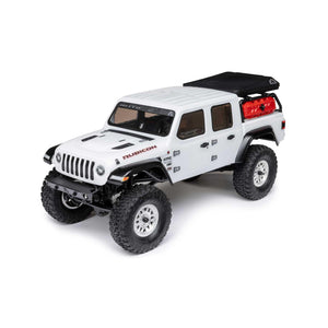 RC Truck SCX24 Jeep Gladiator 4 Wheel Drive Rock Crawler Brushed RTR Nothing Needed to Complete Ready-to-Run White