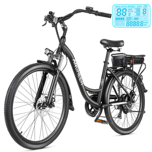 Electric Bike for Adults, 48V 500Wh EBike, UP to 60 Miles, Removable Battery, Fast-Charge, 26" Commuter Electric Bicycles, 7-Speed