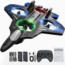 Load image into Gallery viewer, RGIMF Foam Remote Control Airplanes, RC Plane with Light, RC Airplane Fighter Jet (Blue)

