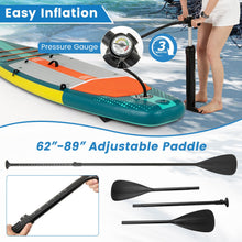 Load image into Gallery viewer, GYMAX Paddle Board, Inflatable SUP with Kayak Seat, Camera Mount, Direction Fin Paddle &amp; Carry Backpack, Extra Wide Below Up Stand Up Paddle Boards for Adults &amp; Youth Floating Fishing Water Exploring

