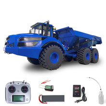 Load image into Gallery viewer, 1/14 RC Articulated Truck Metal Hydraulic Lifting Dumper Tipper RTR Model Flysky i6S Radio Controller Construction Vehicle Model(Blue)
