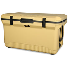 Load image into Gallery viewer, ENGEL 60 QT Ultra-Light Injection Molded Cooler - Ice Chest Keeps Ice 7 Days - Large Cooler Wire Basket, Divider and Built-in Bottle Opener - Fighting Lady Yellow with Dark Grey Interior (Yellow)
