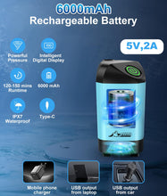 Load image into Gallery viewer, WADEO Portable Shower Camping Shower Outdoor Camp Shower Pump, Electric Rechargeable Portable Camping Shower, Powered by Rechargeable Battery for Camping, Hiking, Traveling
