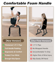 Load image into Gallery viewer, TABEKE Push Up Bar, 14'' High Steel Parallettes &amp; Dip Bar - Black
