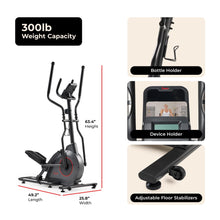 Load image into Gallery viewer, Sunny Health &amp; Fitness Upright Magnetic Elliptical Exercise Machine - Matte Black
