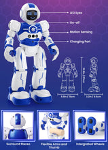 Load image into Gallery viewer, Robot Toys for Kids, Programmable Remote Control Smart Walking Dancing Robot Toy with Gesture &amp; Sensing
