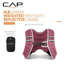 Load image into Gallery viewer, CAP Weighted Vest for Women &amp; Men 8lb – Reflective Fitness Vest for Walking, Running, Cardio, Rucking, &amp; Strength Training, Rose
