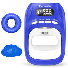 Load image into Gallery viewer, FitBeast Grip Strength Trainer Kit, Digital Grip Strength Tester with Dual-Resistance Ring &amp; Soft Stress Ball for Recovery, Therapy &amp; Hand Strength Improvement (Hand Rehab 3-in-1 Kit)
