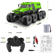 Load image into Gallery viewer, RC Trucks 8WD Offroad Waterproof,50Mins Playing Time Battery,1: 12 Large Remote Control Monster Truck, Amphibious
