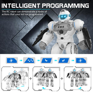 Robot Toys for Kids, Programmable Remote Control Robot with Intelligent Gesture Sensing, Recharge (White)