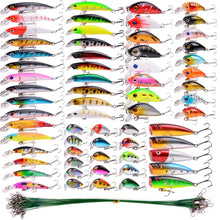 Load image into Gallery viewer, Aorace 84pcs Fishing Lures Set Metal Jigging Spoon Hard Baits Minnow Crankbait VIB Swimbait for Bass Pike Fit Saltwater and Freshwater
