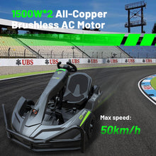 Load image into Gallery viewer, Electric Go Kart, PRO Go Karts for Adults Build in 1500W*2 AC Brushless Motor with 54V8A Removable Lithium Battery and Handbrake
