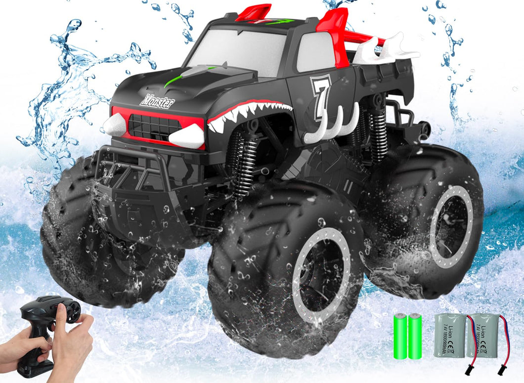 Amphibious Remote Control Car Toys for Boys 2.4 GHz 1:16 All Terrain Off-Road RC Car Waterproof RC Monster