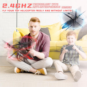 Remote Control Helicopter for Kids with 30-Minute Flight Time, LED Light Effects, Altitude Hold, One-Key Takeoff/Landing