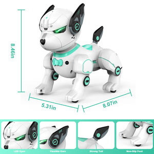 Remote Control Robot Dog Toy, RC Dog Programmable Smart Interactive Robotic Pets, RC Stunt Robot Toys Dog Imitates, Green