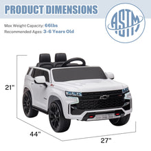 Load image into Gallery viewer, Ride On Car for Kids, Licensed Chevrolet Tahoe SUV 12V7AH Battery Powered Ride On Toy Car, Kids Boys Girls Electric Car (White)
